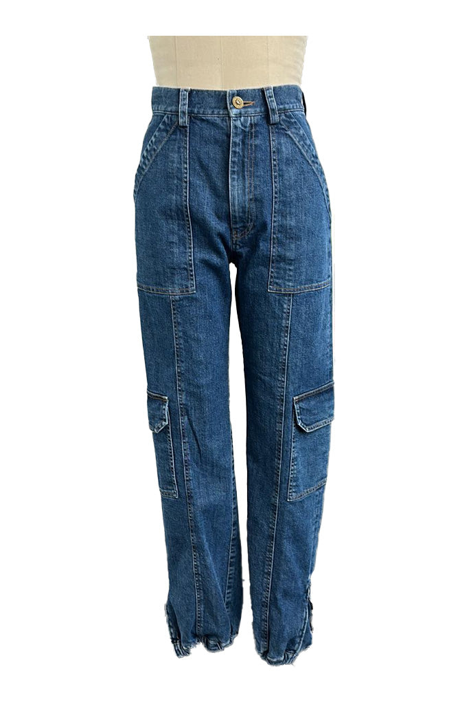 Stretch Wash Denim Cargo Pants