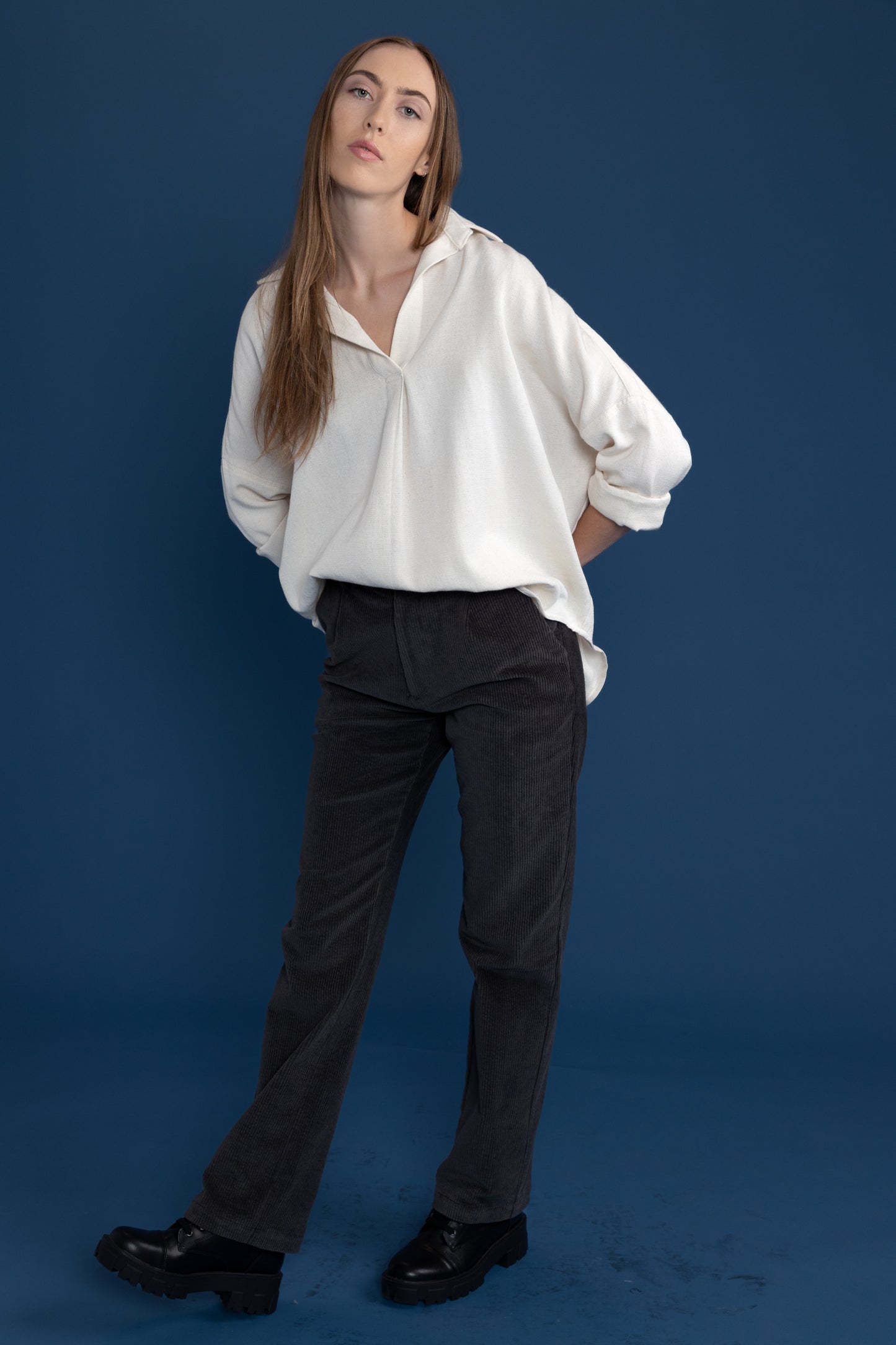 Stretch Corduroy High Rise Flare Pants