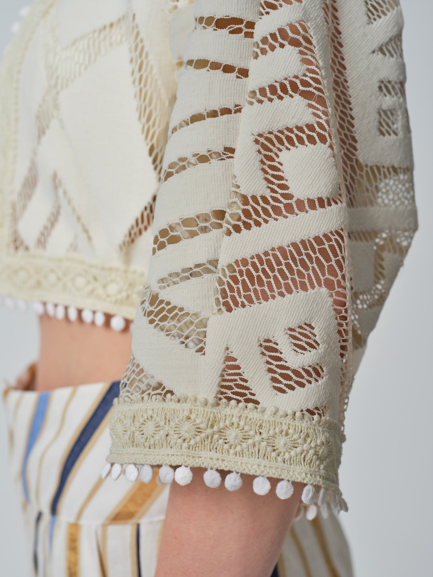 Marina 3/4 Sleeve Lace Cutout Bolero