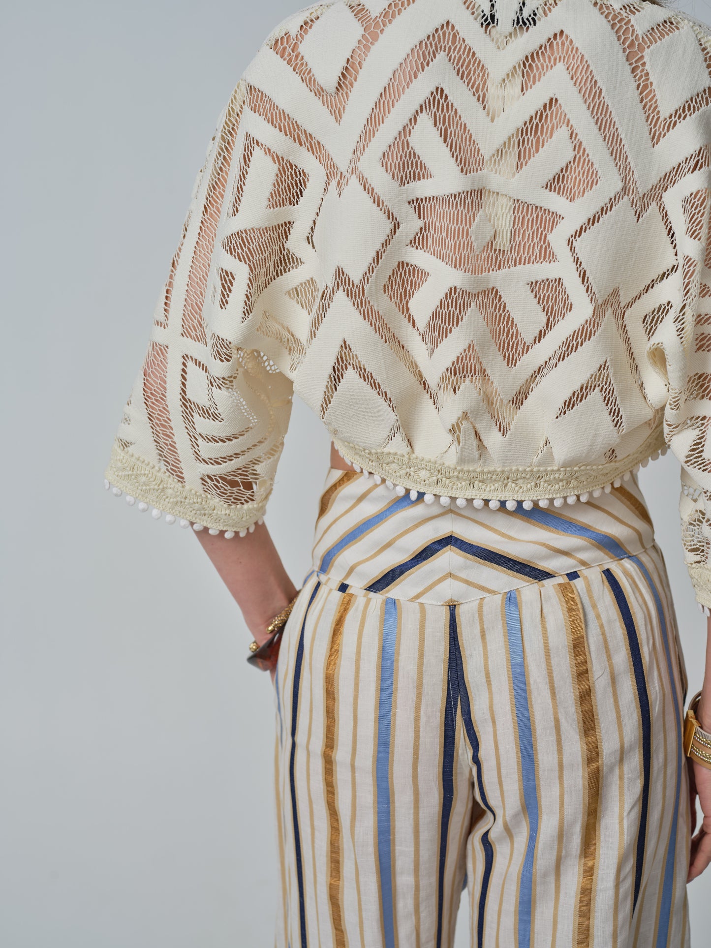 Marina 3/4 Sleeve Lace Cutout Bolero