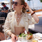 Marina 3/4 Sleeve Lace Cutout Bolero