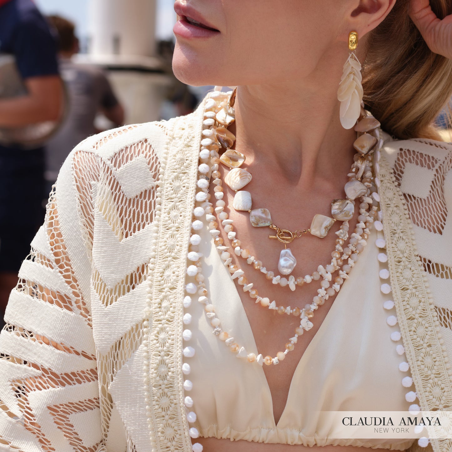 Marina 3/4 Sleeve Lace Cutout Bolero