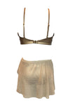 Mesh Ruched Mini Skirt Cover Up