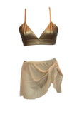 Mesh Ruched Mini Skirt Cover Up