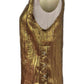 Wrinkle lame gold waist tank top