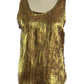 Wrinkle lame gold waist tank top