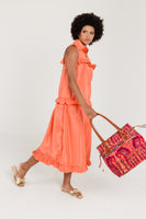 Peony Silk Taffeta Sleeveless Maxi Dress