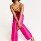 Wrinkle lame gold waist tank top