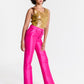 Wrinkle lame gold waist tank top