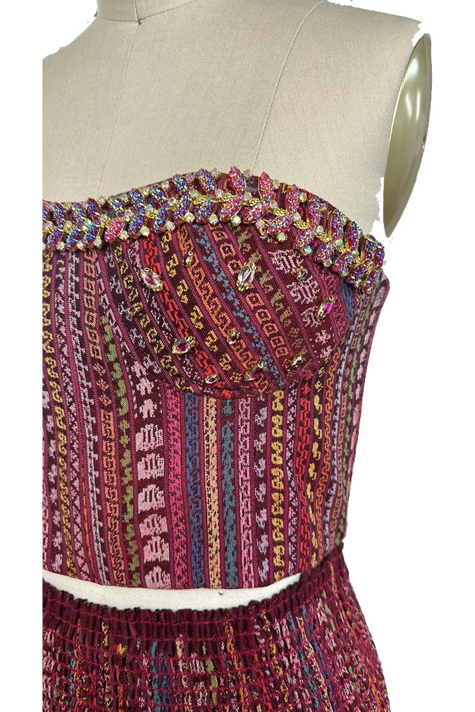 Hydrangea corset and mini skirt set
