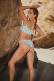Blue Flamingo Tie Front Top