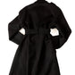 Oversized Black Wool Trench Coat