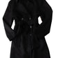 Oversized Black Wool Trench Coat