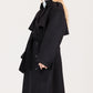 Oversized Black Wool Trench Coat