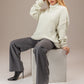 Wool Cashmere High Rise Flare Pants