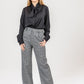 Wool High Rise Front Pleats Pants