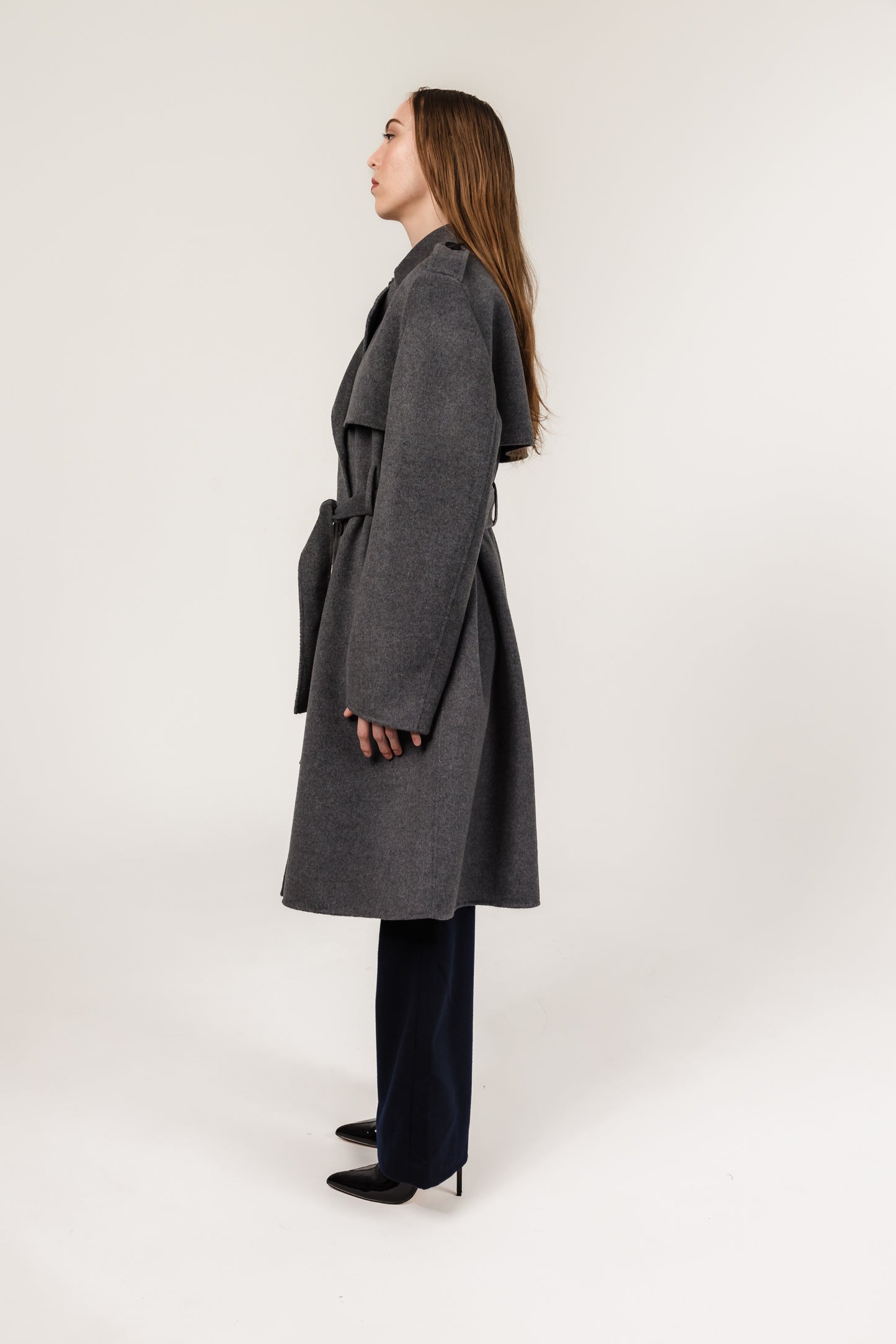 Oversized Wool Silk Trench Coat