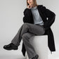 Wool High Rise Front Pleats Pants