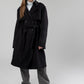 Oversized Black Wool Trench Coat