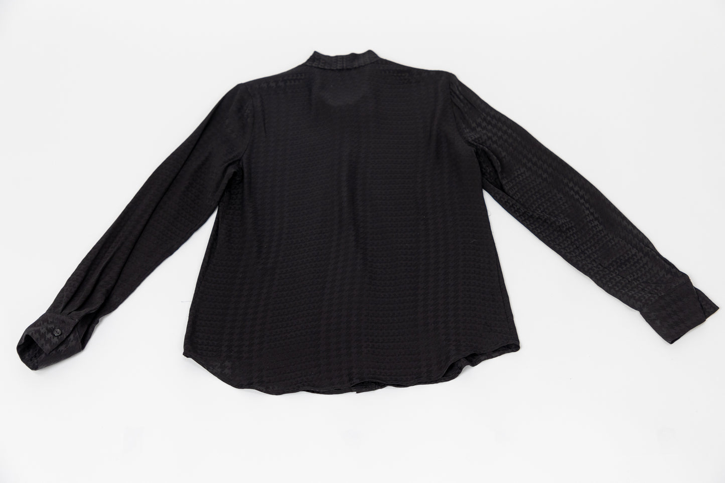 Jacquard Brocade Bow Tie Cuffed Long Sleeve Shirt