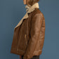 Vegan Sherpa Vegan Leather Oversized Biker Jacket