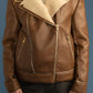 Vegan Sherpa Vegan Leather Oversized Biker Jacket