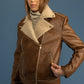 Vegan Sherpa Vegan Leather Oversized Biker Jacket