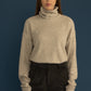 Brushed Double Knit Oversized Turtleneck Sweater