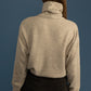 Brushed Double Knit Oversized Turtleneck Sweater
