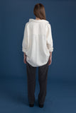 Oversized Cotton Collar V Neck Placket Shirt