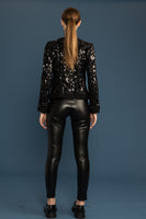 Vegan Leather Slim Fit Pintuck  Pants
