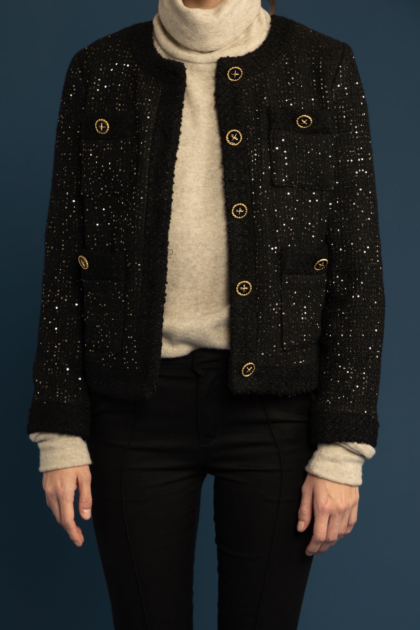 Black & Gold Tweed Jacket