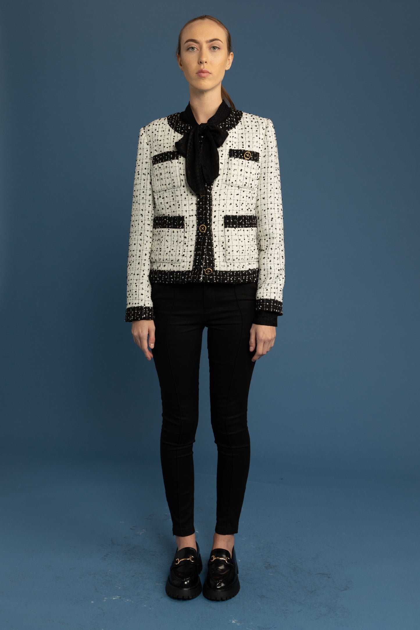 White  & Black Tweed Jacket