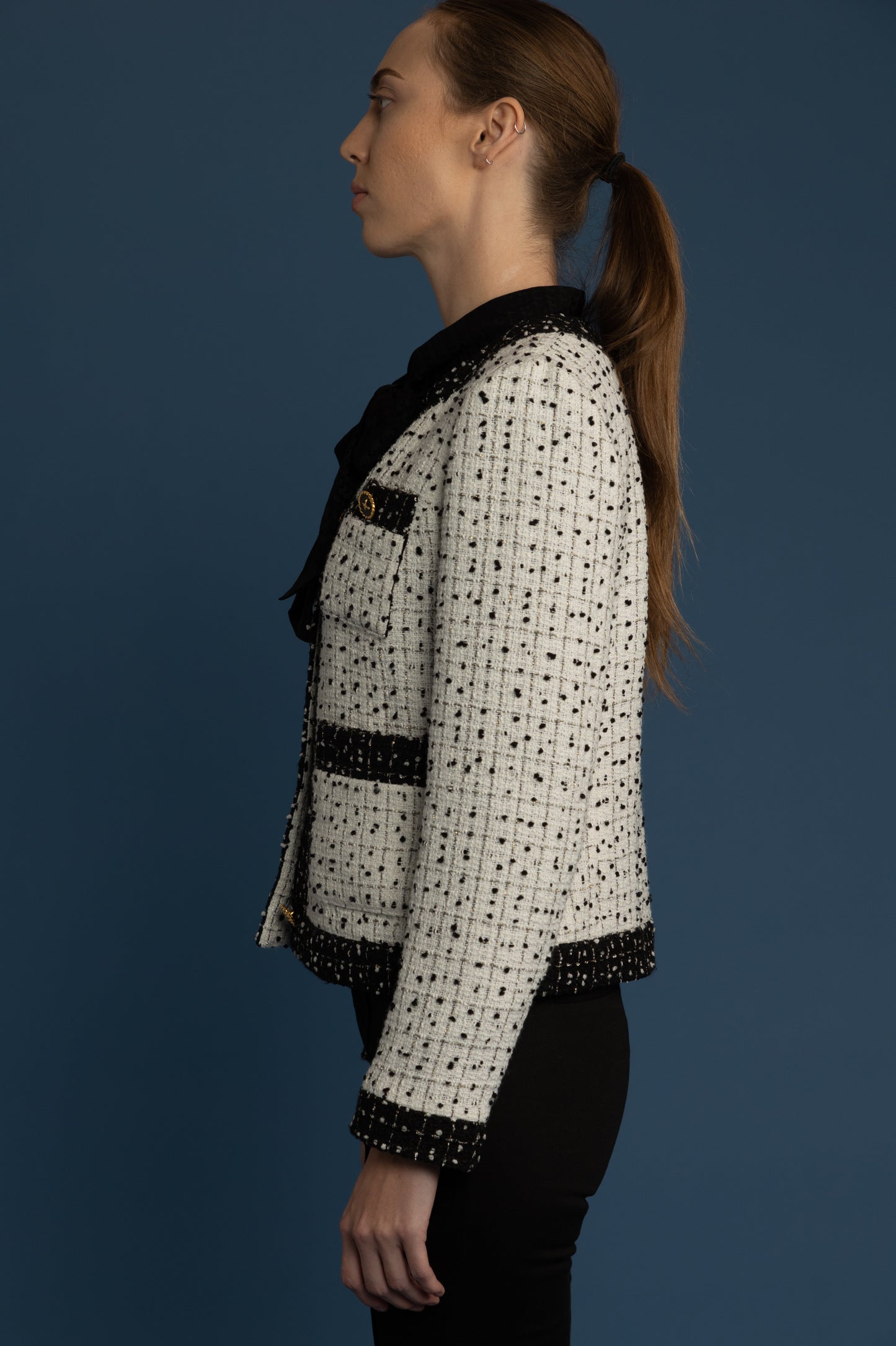 White  & Black Tweed Jacket