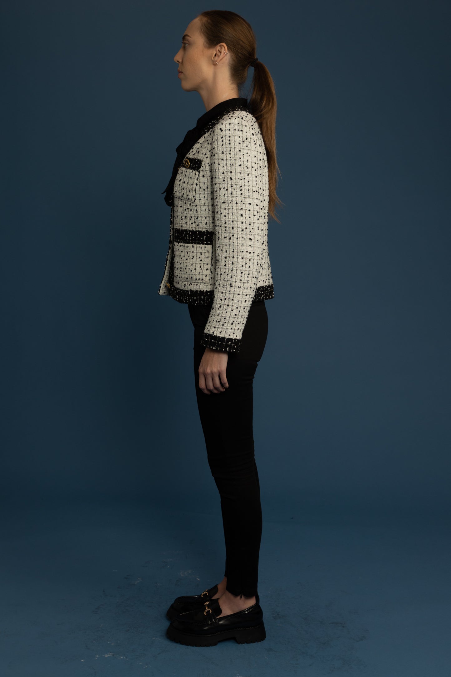 White  & Black Tweed Jacket