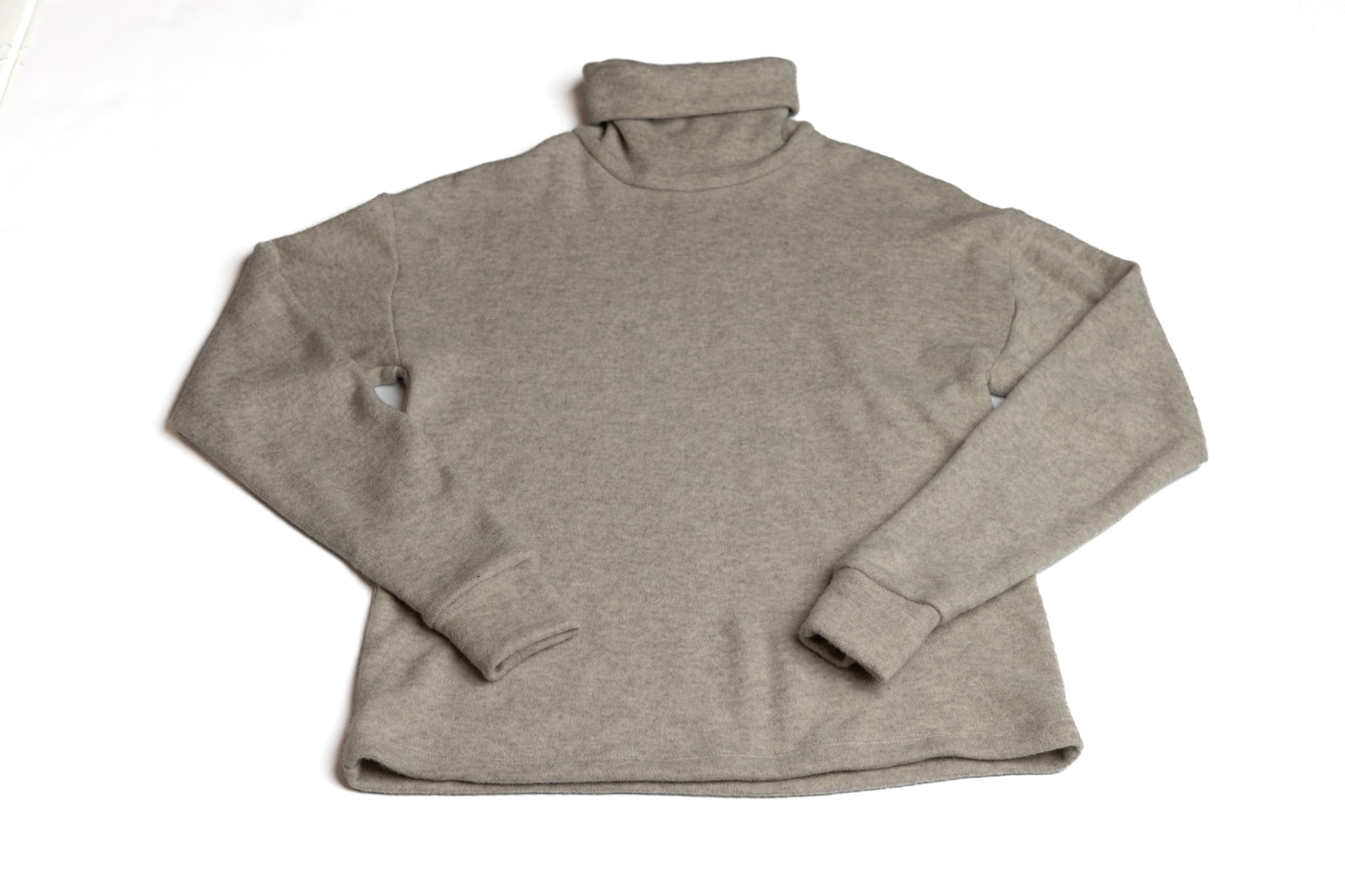 Brushed Double Knit Oversized Turtleneck Sweater