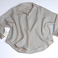 Oversized Cotton Collar V Neck Placket Shirt