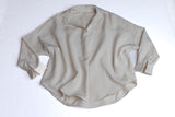 Oversized Cotton Collar V Neck Placket Shirt