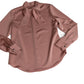Silk Bow Tie Cuffed Long Sleeve Shirt