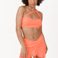 Drawstring Ruched, Ruffle Hem Skirt Cover Up