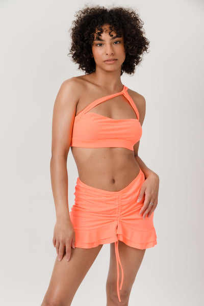 Asymmetrical One Shoulder Strap Swim Bralette Top
