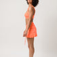 Drawstring Ruched, Ruffle Hem Skirt Cover Up