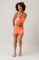 Drawstring Ruched, Ruffle Hem Skirt Cover Up