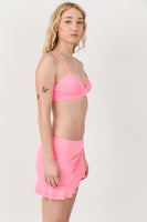 Drawstring Ruched, Ruffle Hem Skirt Cover Up