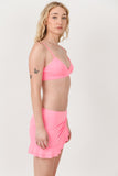 Drawstring Ruched, Ruffle Hem Skirt Cover Up
