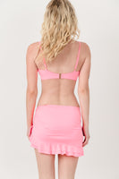 Drawstring Ruched, Ruffle Hem Skirt Cover Up