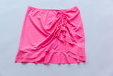 Drawstring Ruched, Ruffle Hem Skirt Cover Up