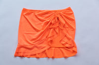 Drawstring Ruched, Ruffle Hem Skirt Cover Up