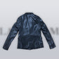One Button Vegan Leather Blazer