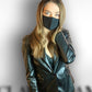 One Button Vegan Leather Blazer